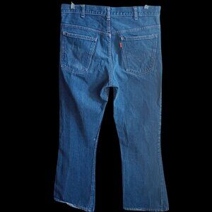 Vintage 1970's 36x30 Jeans Levis 646 0217 Denim Bellbottom Orange Tab Talon 42